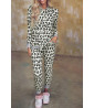 Pijama de leopardo de manga larga