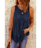Blue sleeveless top with lace details