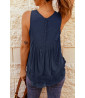 Blue sleeveless top with lace details