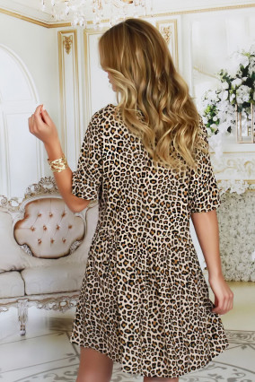 Vestido corto con estampado de leopardo