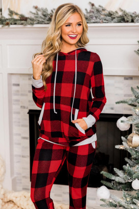 Red and black checkered pajamas