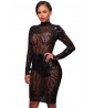 Sheer veil dress with fancy sequin patterns