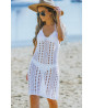 Vestido de playa de crochet blanco