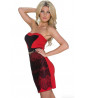 Red and black bandeau dress
