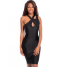 Black satin effect dress