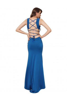 Long blue mermaid dress