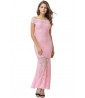 Long pink lace dress