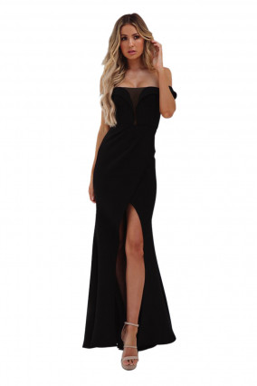 Long cut black dress