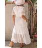 White long dress with short sleeves