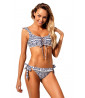Navy and white patterned 2-piece swimsuit