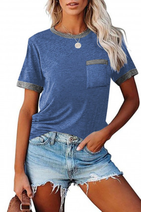 Blue t-shirt with gray border