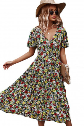 Black floral country dress
