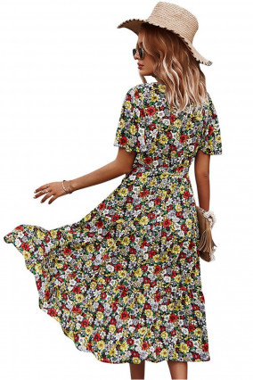 Black floral country dress