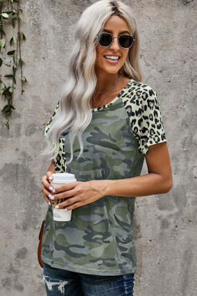 T-shirt camouflage et léopard - Taille S à XL