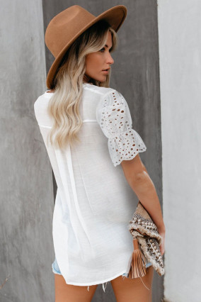 Top in pizzo bianco