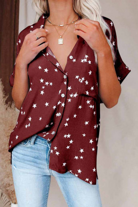 Chemise étoiles rouge - Mode féminine - Fashion