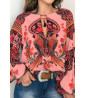 Blouse tropicale rose