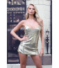 Short dress with gold sequins