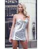 Short silver sequined dress