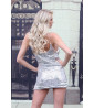 Short silver sequined dress