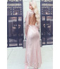 Champagne sequined evening dress