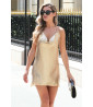 Gold mesh dress with chains