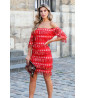 Red dress with fringe