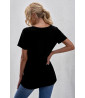 T-shirt noir imprimé - Mode féminine - Prêt-à-porter féminin été