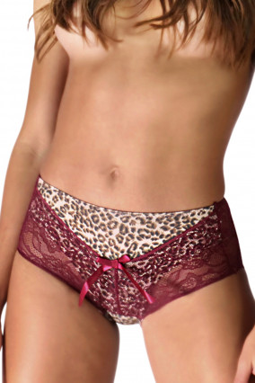 Panties leopard plum