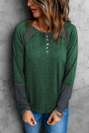 T-shirt vert manches longues - Mode Féminine estivale