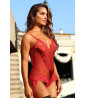 Red wine bodysuit lace and silk