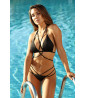Black 2-piece swimsuit with braided links