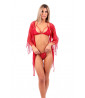 Red 3-piece lingerie set
