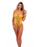 Yellow bodysuit with butterfly embroidery