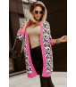 Rose Leopard Ribbed Trim Knitted
