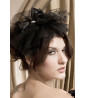Black fascinator with satin bow