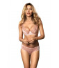 Pink set with lace bra