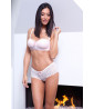 Lingerie set of bustier bra and lace thong shorty