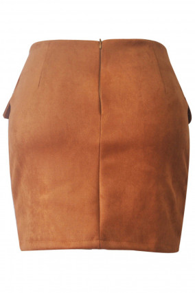 Falda corta marrón