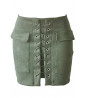 Short khaki suede effect skirt
