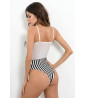 Striped thong bodysuit