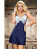 Blue satin nightie with lace
