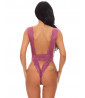 Purple lace thong bodysuit