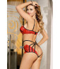 Red 2 piece lace strappy set