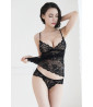 Black lace camisole and briefs set