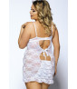 Plus size babydoll and lace thong lingerie set