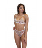 Bra and tanga lingerie in embroidered effect voile