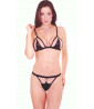 Faux leather bra and thong set