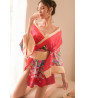 Kimono in raso rosso