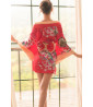 Kimono de satén rojo
